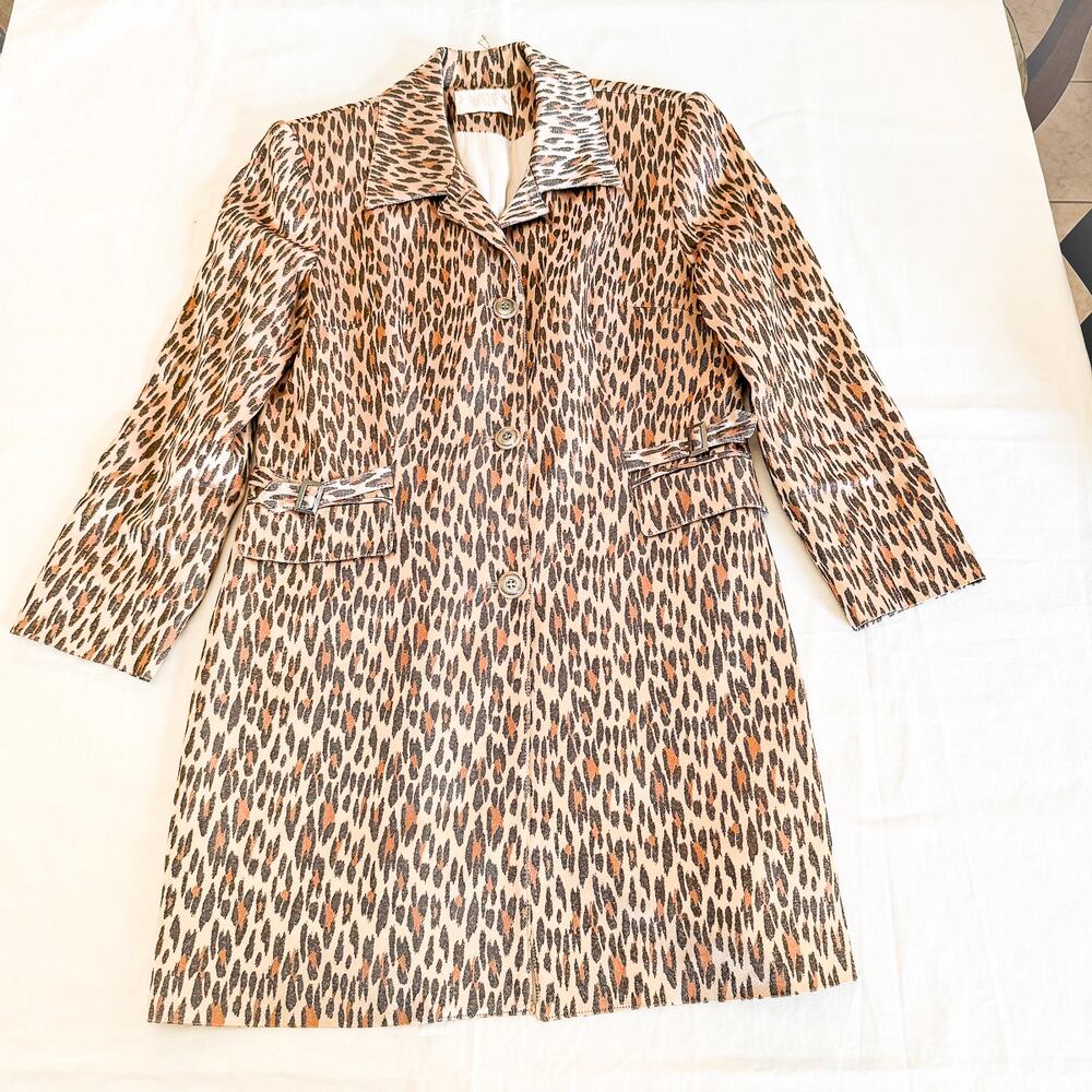 Alberto Makali Sport Leopard Printed Long Blazer Jacket Size 10